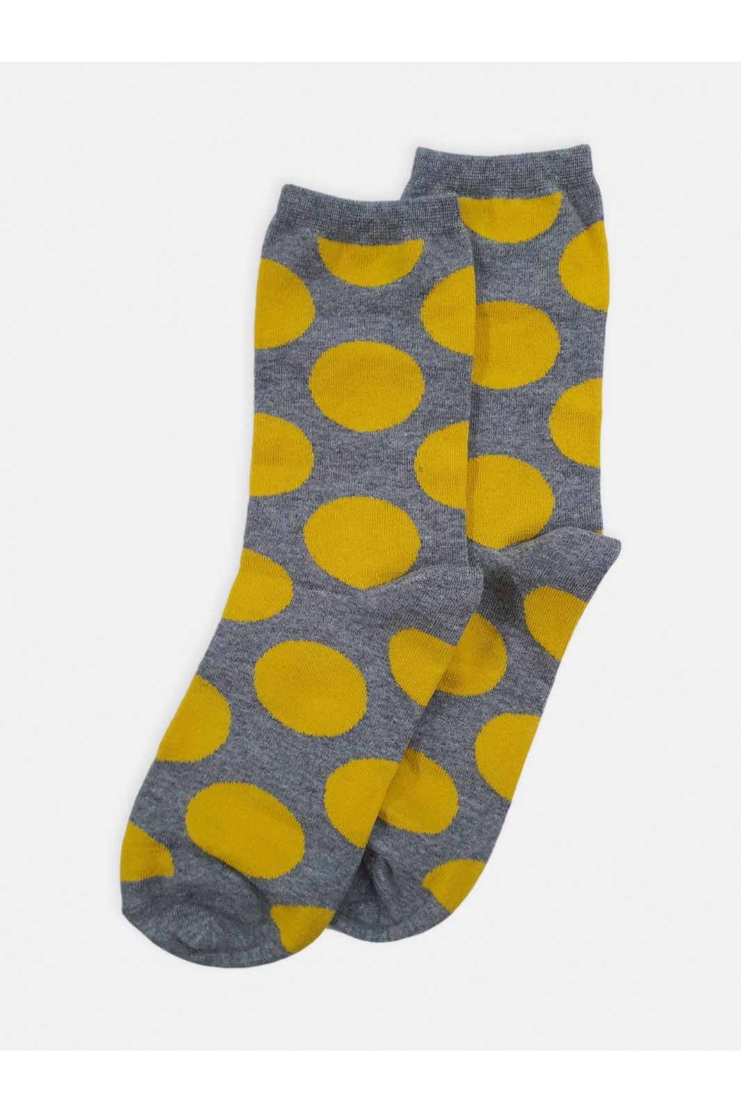 Womens  socks LA DIVA BIG Polka dots Yellow