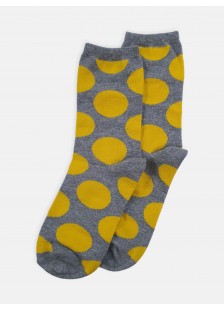 Womens  socks LA DIVA BIG Polka dots Yellow