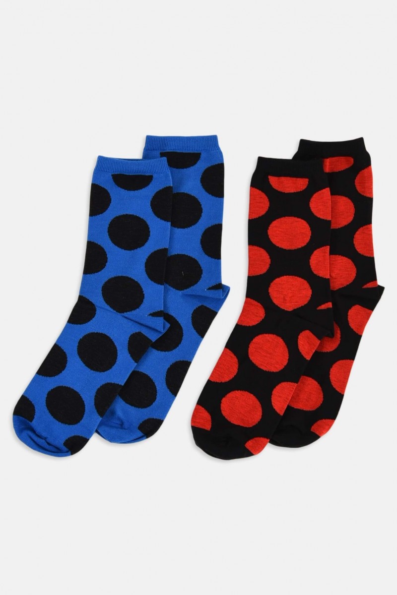 Womens socks LA DIVA Polka dot Roux and Red