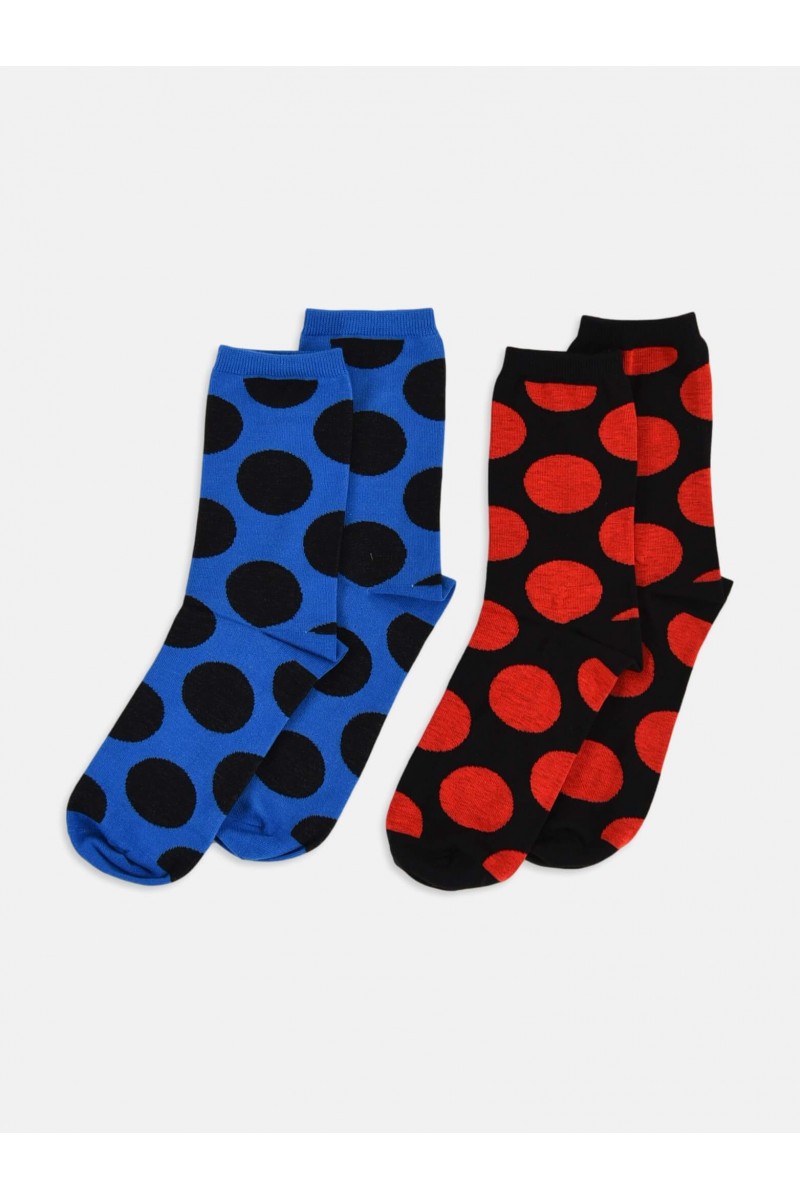 Womens socks LA DIVA Polka dot Roux and Red