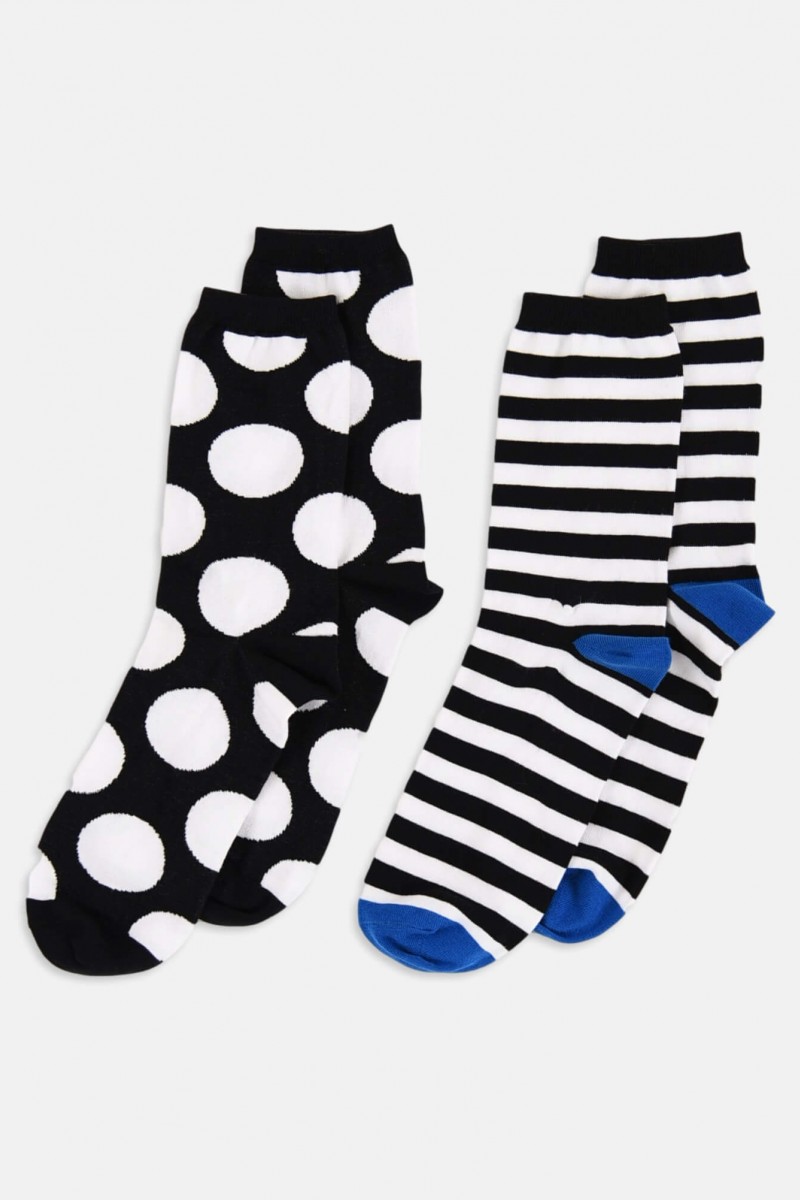 Womens socks LA DIVA Polka dots and stripes