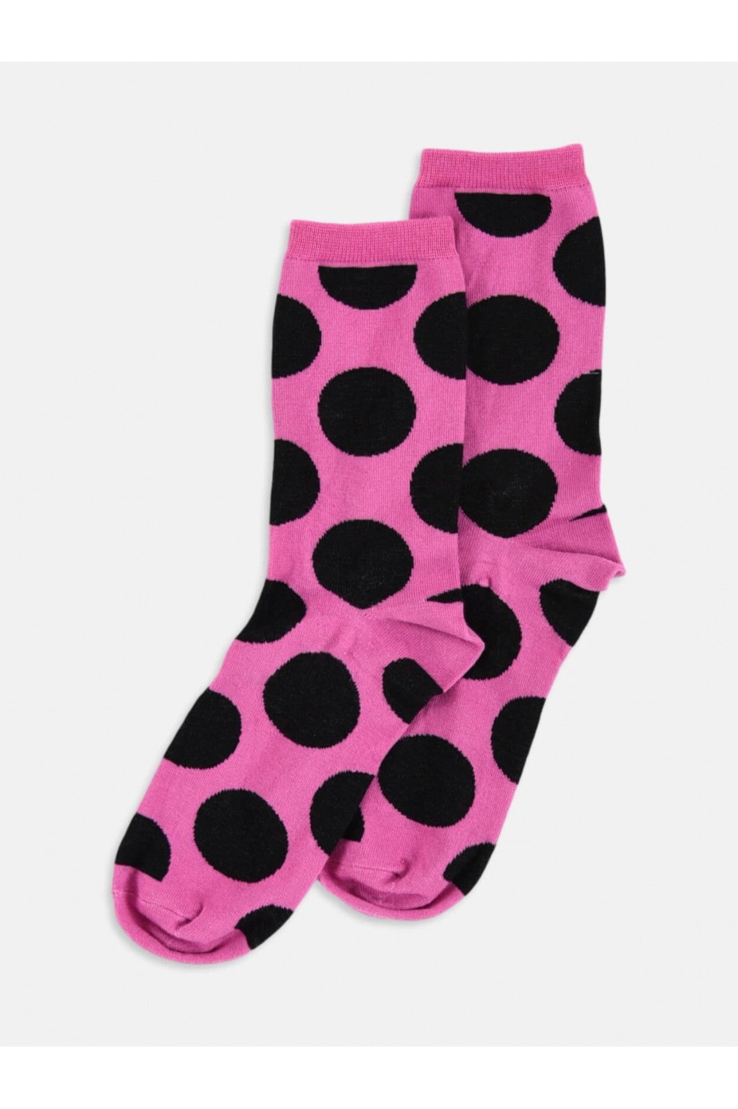 Womens socks LA DIVA Polka dots Fuchsia and Yellow