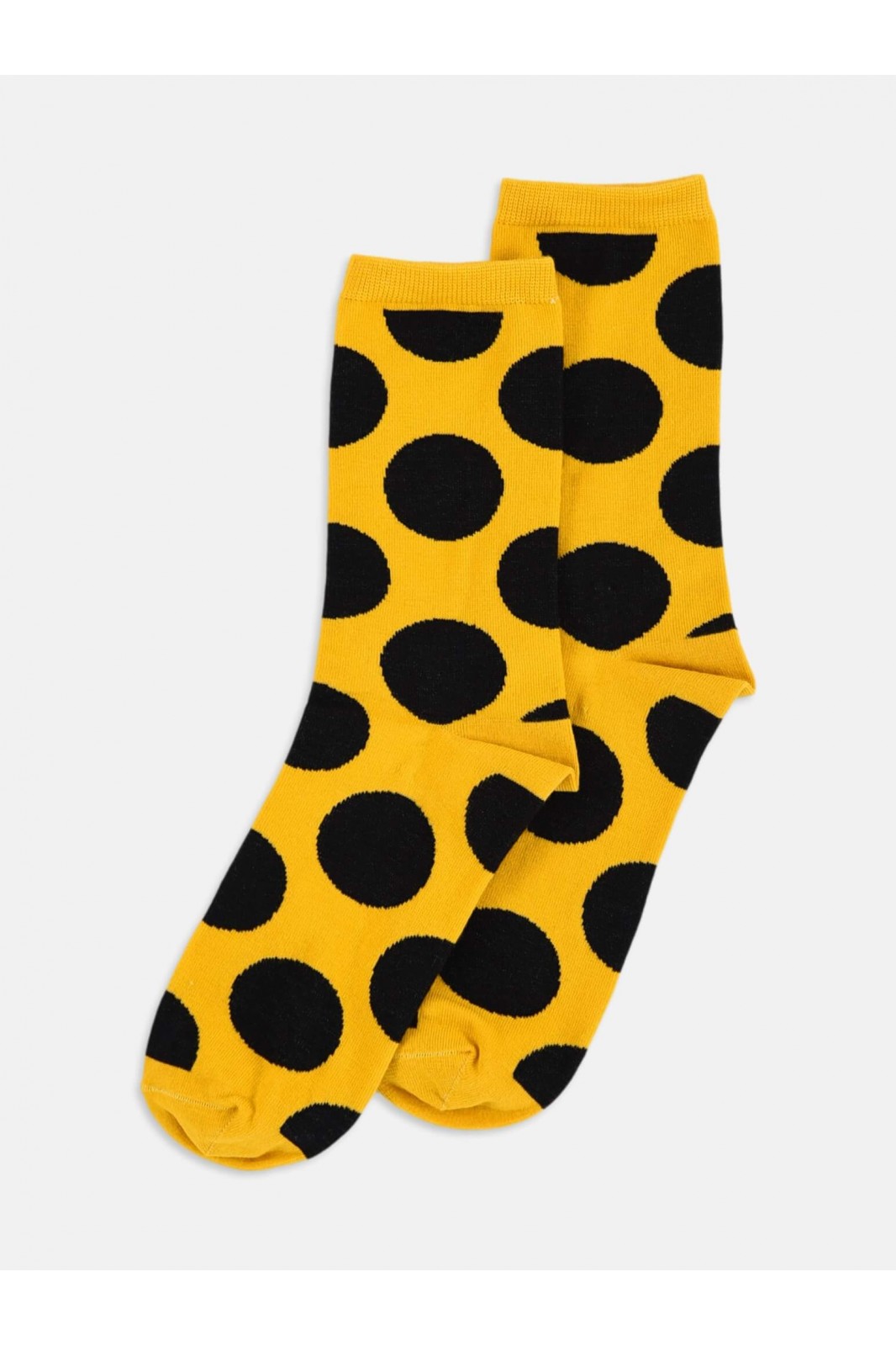Womens socks LA DIVA Polka dots Fuchsia and Yellow