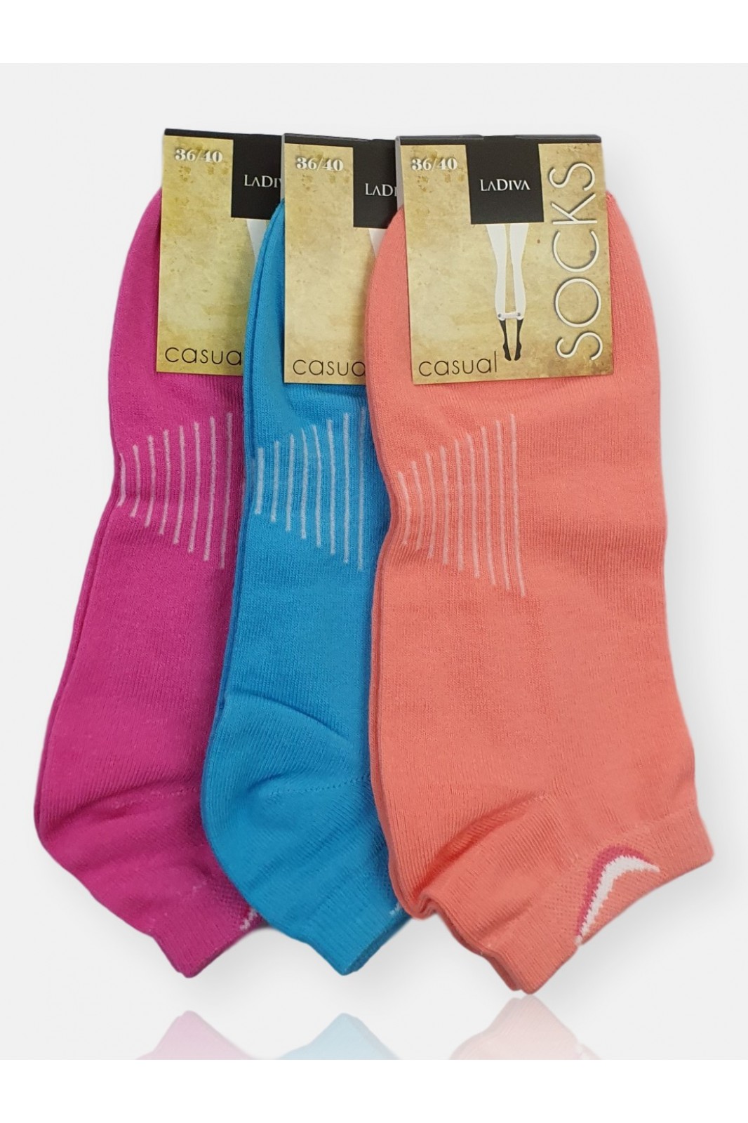 Womens  Low Cut socks LADIVA Tricolor 3 PACK