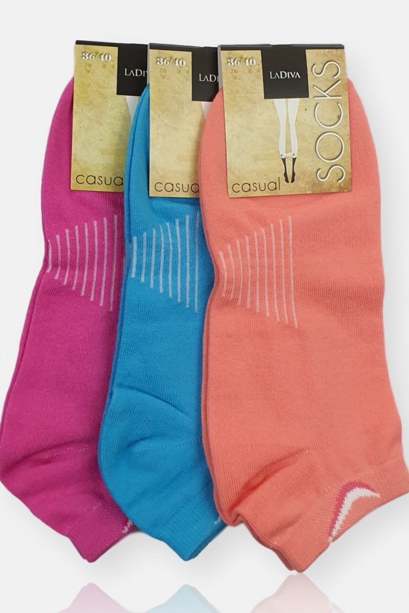 Womens  Low Cut socks LADIVA Tricolor 3 PACK