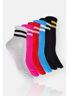 Womens mid-crew socks with stripes 