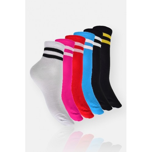 Womens midcrew socks with stripes