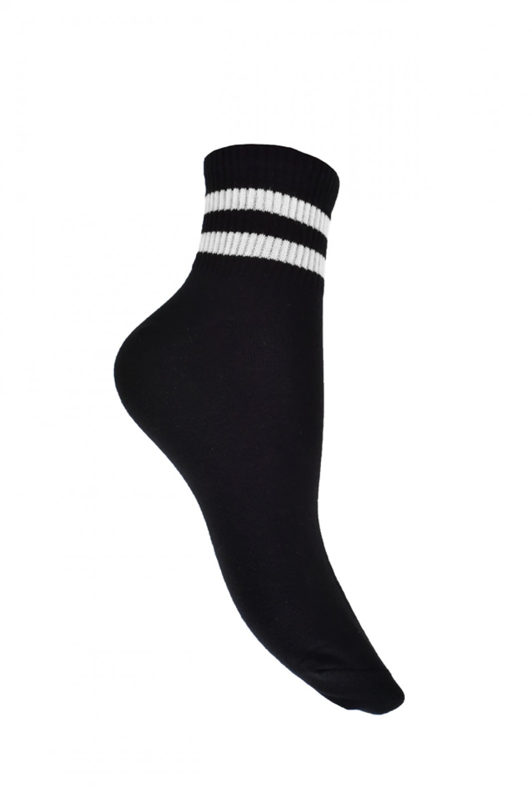 Womens mid-crew socks with stripes 