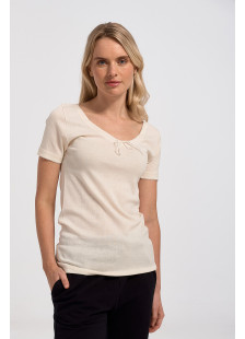 STAR short-sleeved wool and cotton vest with bow offer STAR44