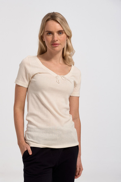 STAR short-sleeved wool and cotton vest with bow offer STAR44