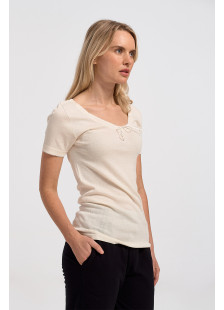 STAR short-sleeved wool and cotton vest with bow offer STAR44