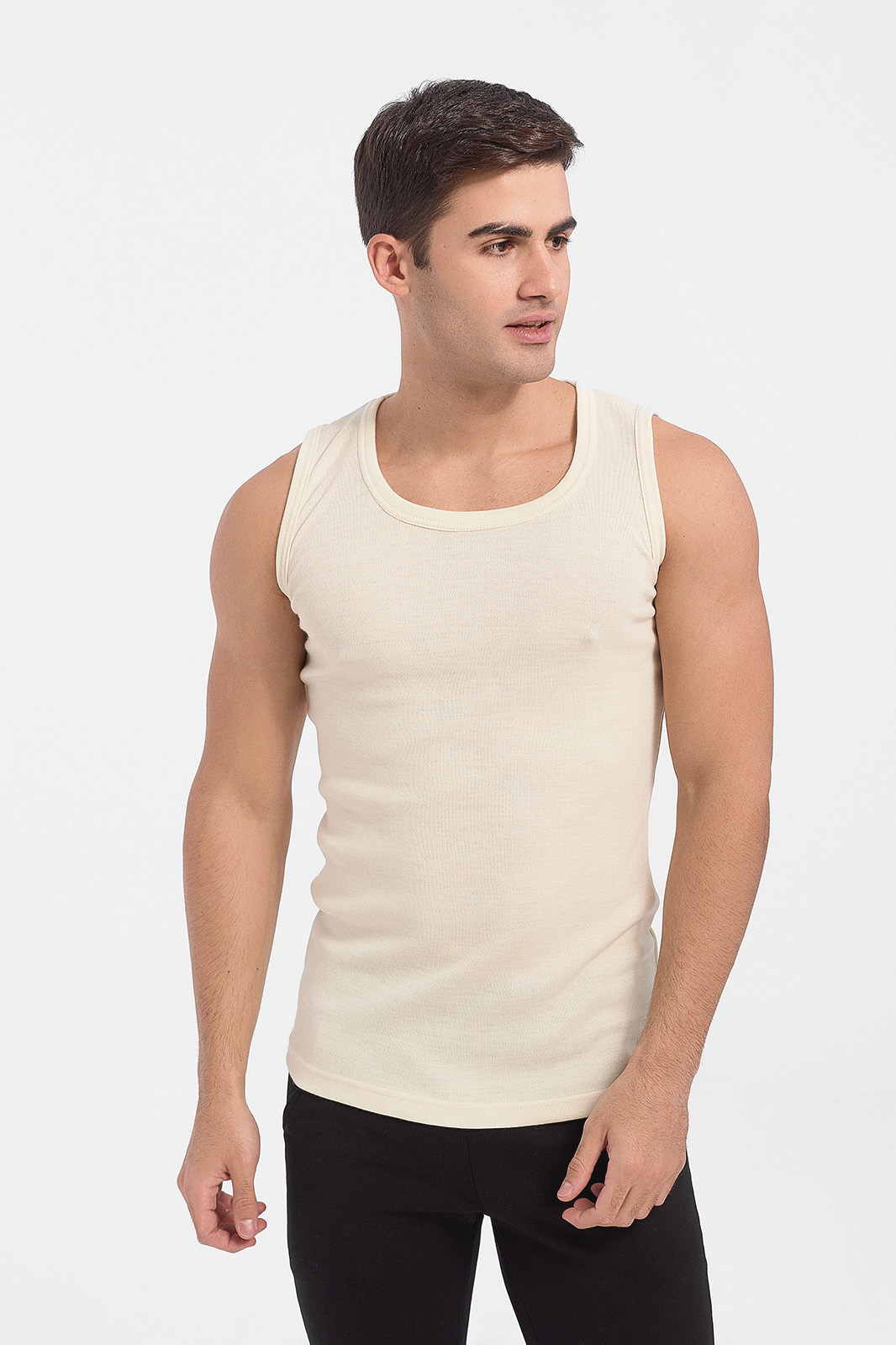 Woolen Lilis Undershirt Wide Strap - Beige