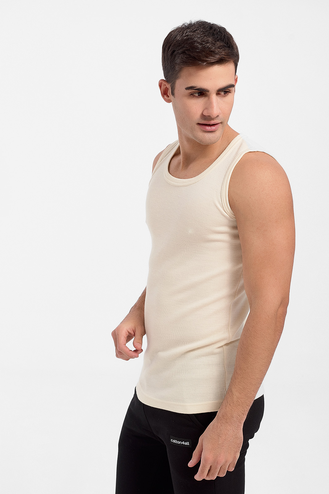 Woolen Lilis Undershirt Wide Strap - Beige