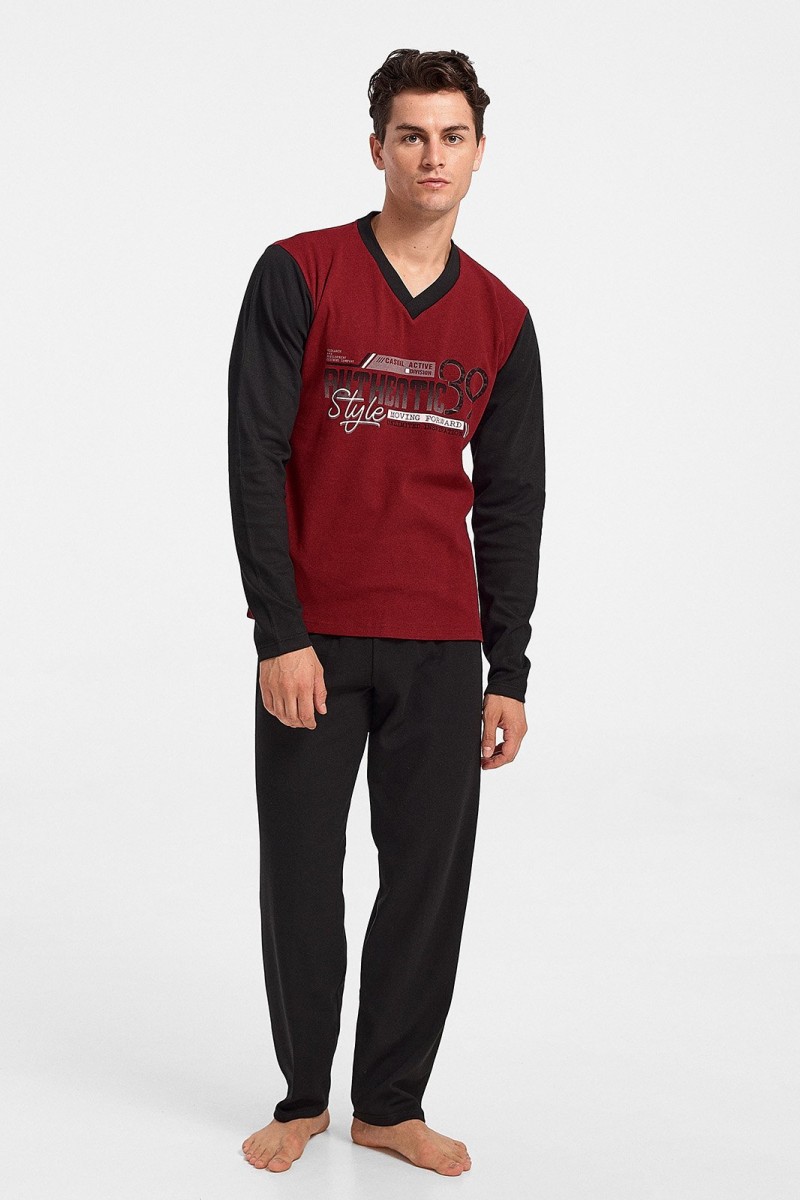 Mens pajamas LION Authentic Interlock Bordeaux