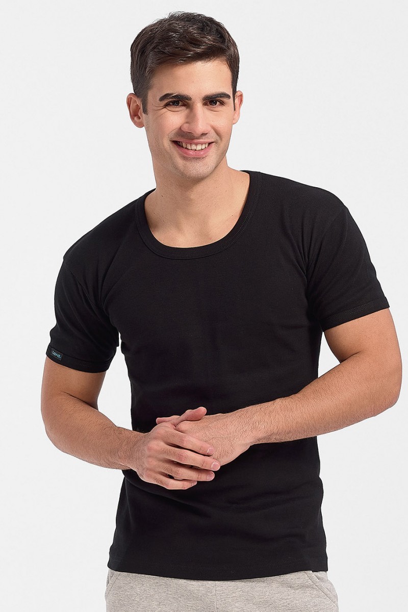 Mens LORD Undershirt with Open Neck 230 Black