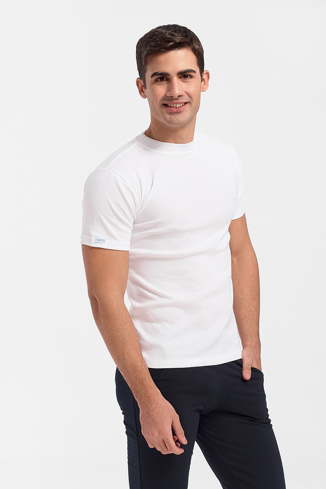 Mens Undershirt LORD with Closed Neckline 180 White 