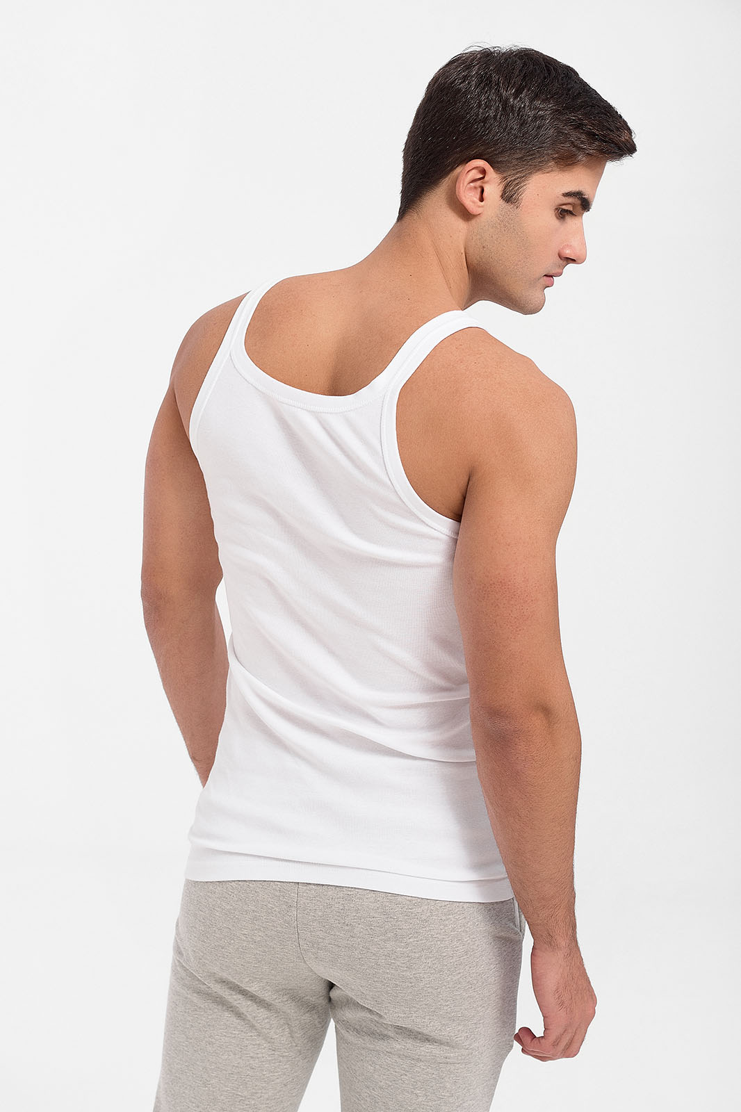 Weißes Baumwolltank-Top für Herren