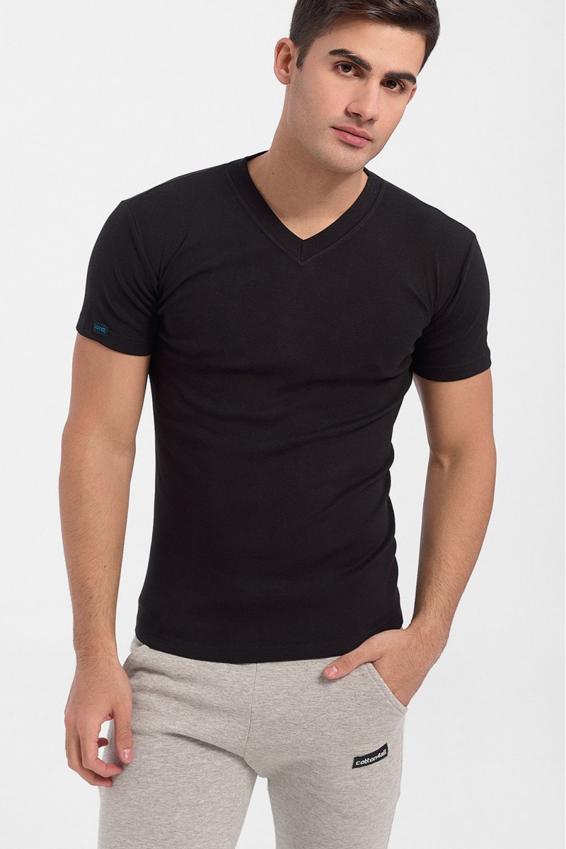 V Neck T-Shirt LORD Black