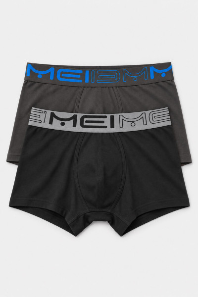 Men's MEI boxer shorts with outer elastic waistband, 2-pack 177-7