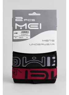 Men's Briefs with Wide Elasticated Waistband MEI 2-Pack 272-2 Burgundy Anthracite MEI-272-2