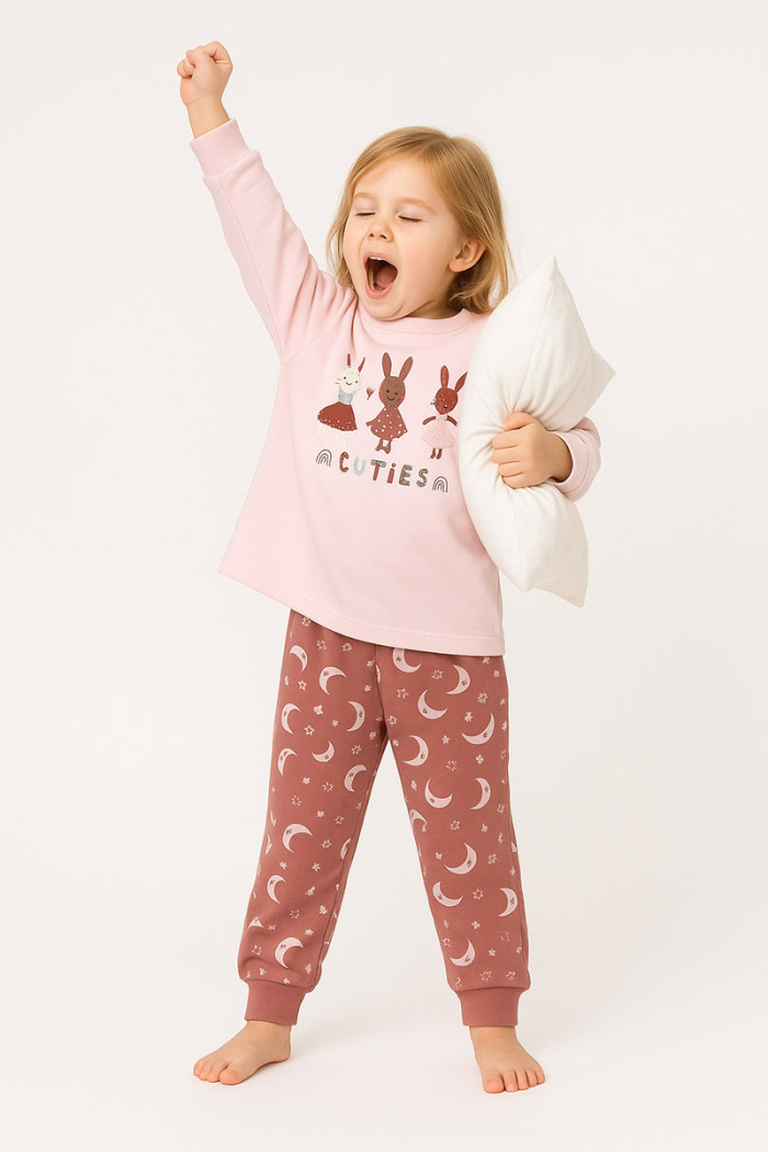 Pretty Baby girls' pink winter pyjamas