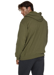 BODY MOVE men's khaki hooded zip sweatshirt