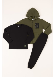 TRAX khaki three-piece winter tracksuit for boys aged 6–16