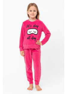 TRAX girls' fuchsia velour winter pyjamas