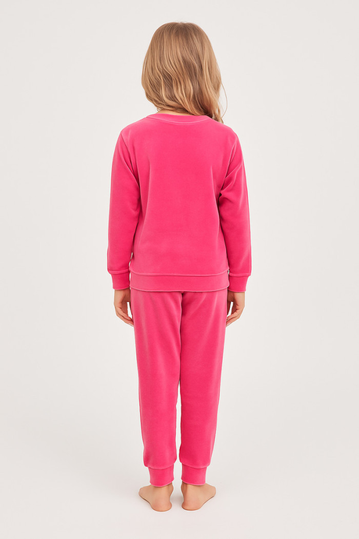 TRAX girls' fuchsia velour winter pyjamas
