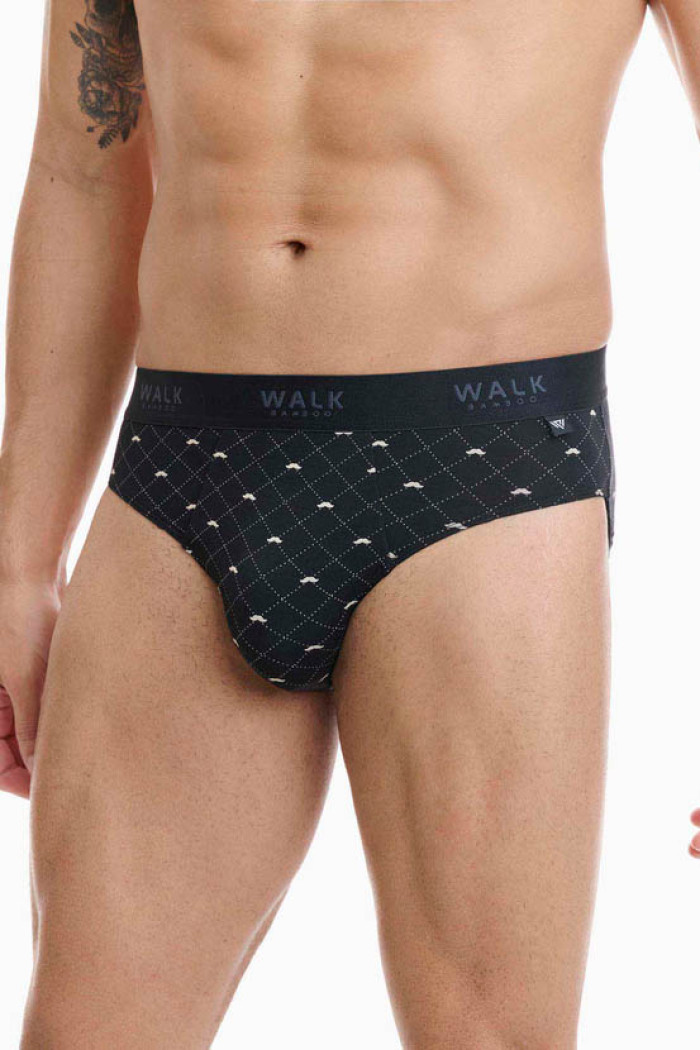 WALK Men's Bamboo Briefs W1775_24_MULTI Black