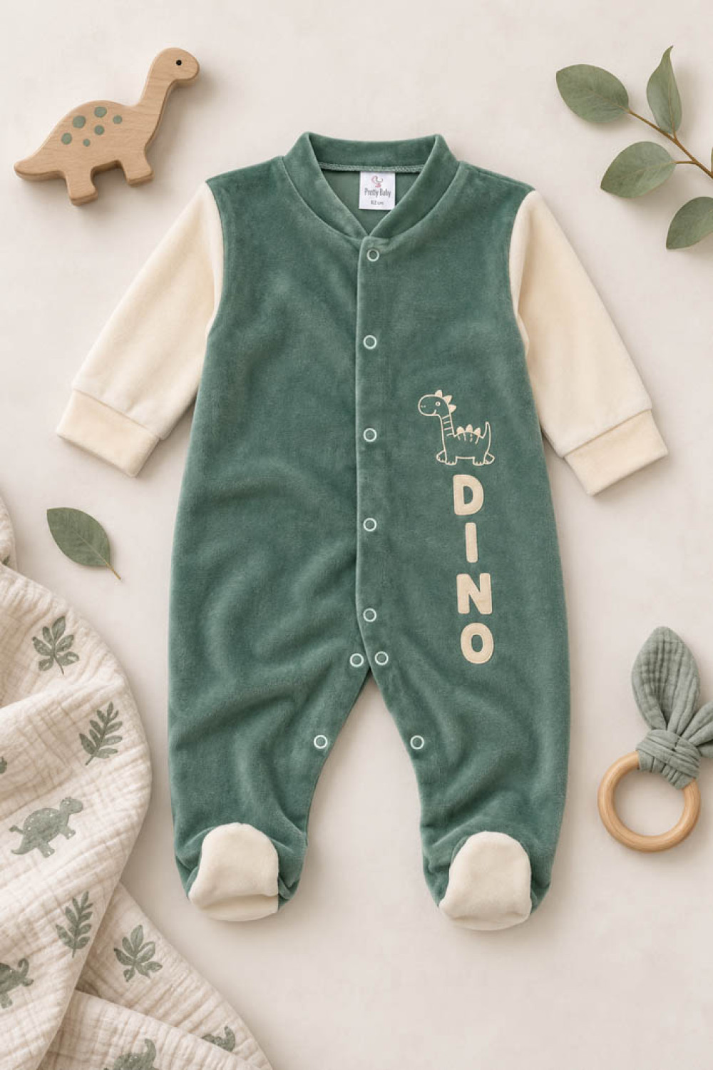 Pretty Baby boys’ velour sleepsuit 33301