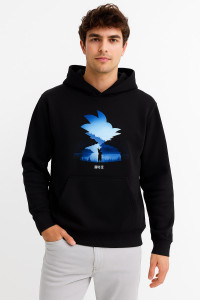 Cotton4all men’s black hooded sweatshirt 26-330