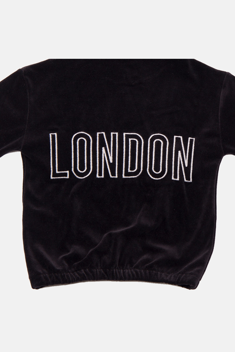 Girls' TRAX black velour tracksuit set