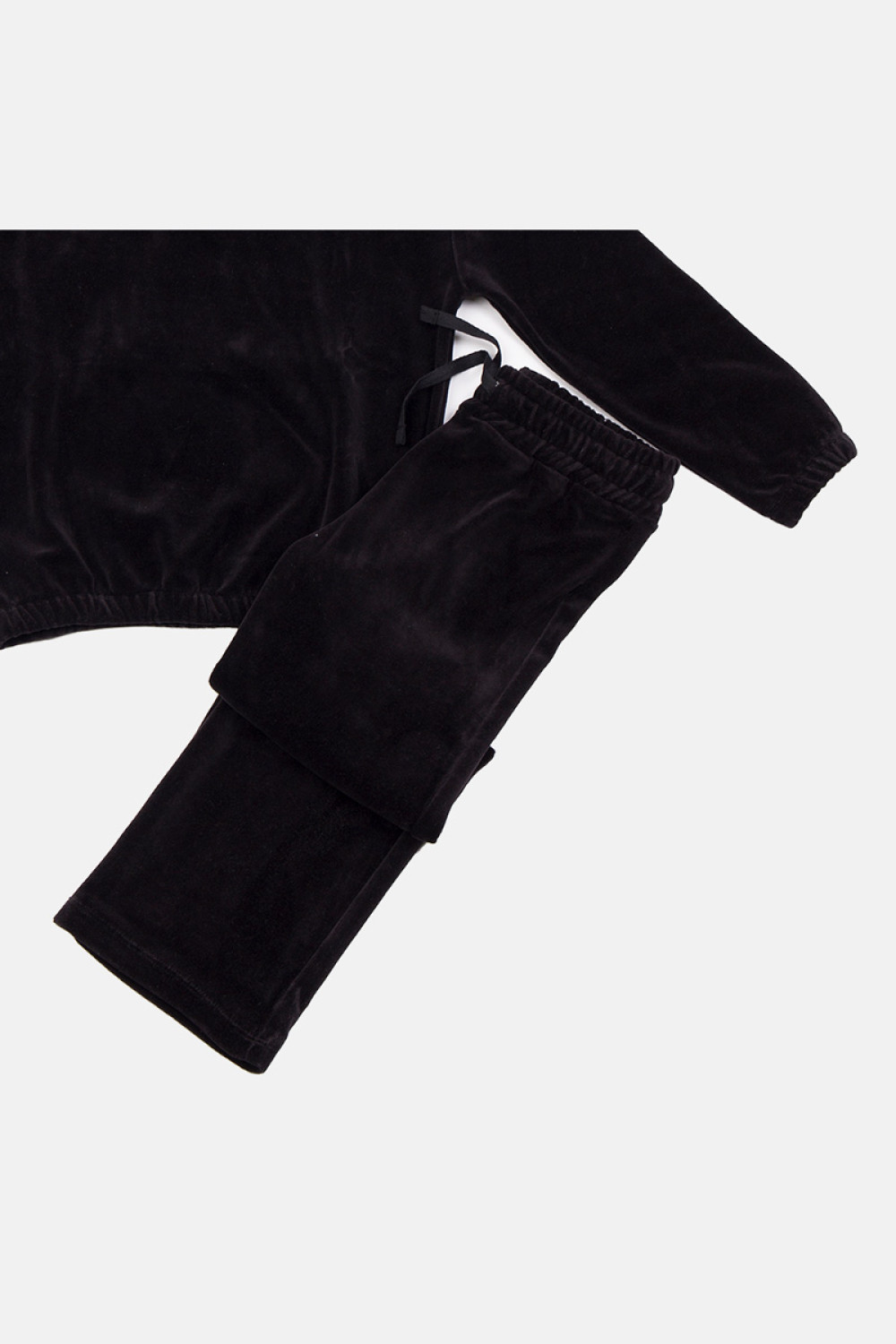 Girls' TRAX black velour tracksuit set