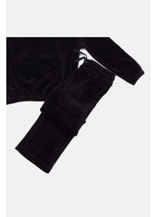 Girls' TRAX black velour tracksuit set