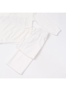 Girls' TRAX ecru velour tracksuit set