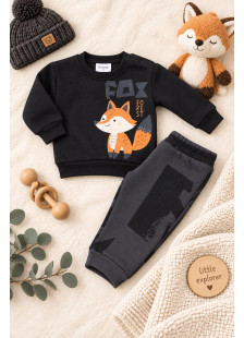 Baby boys' TRAX black winter tracksuit set