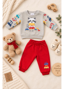 Baby boys' TRAX grey winter tracksuit set