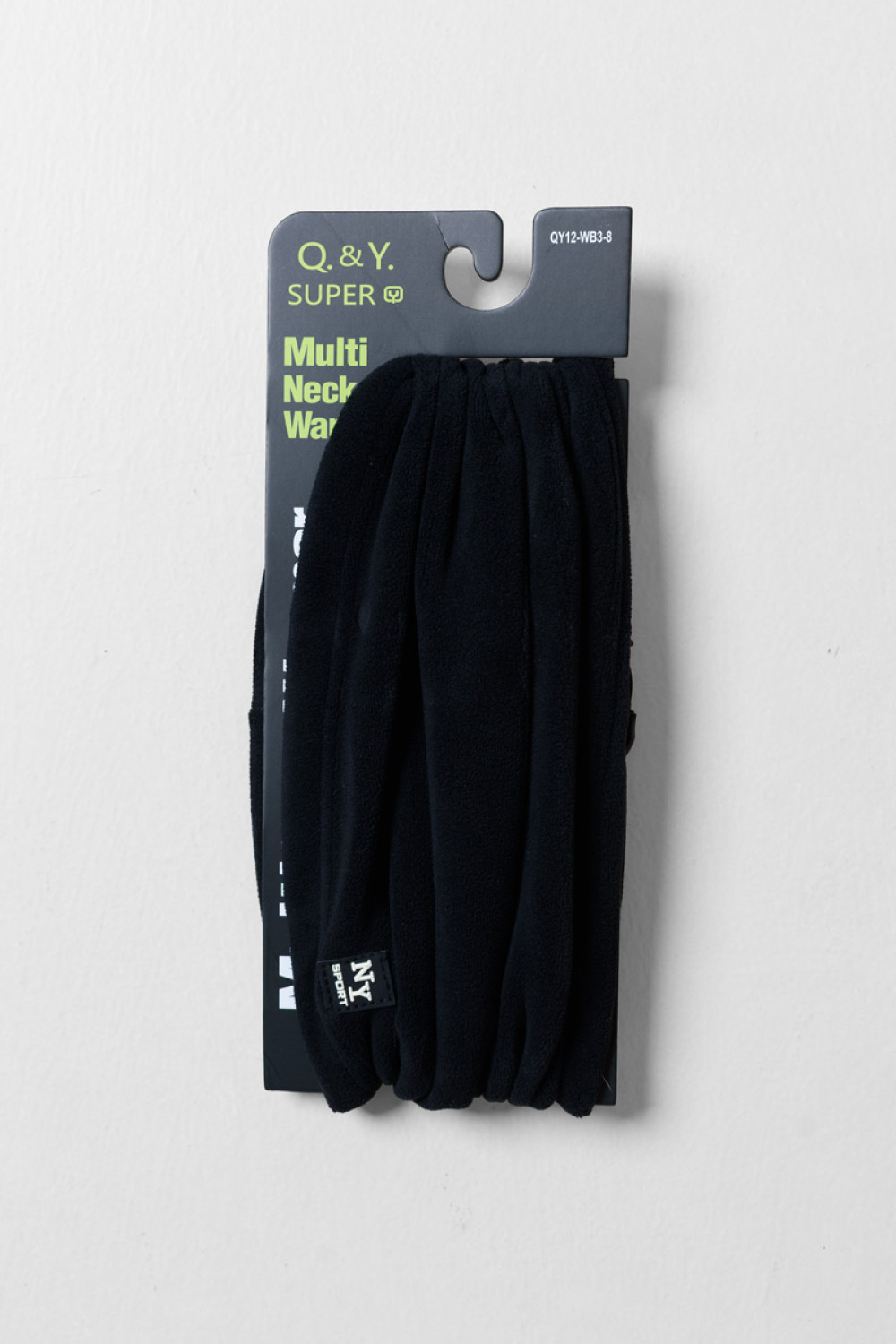 SUPER Q&Y black fleece-lined neck warmer