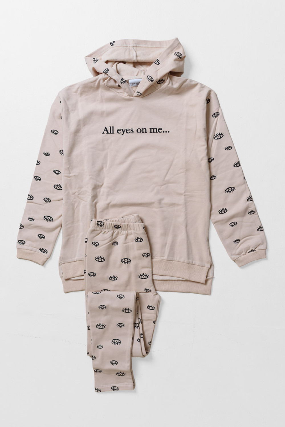 TRAX girls' beige autumn set with long-sleeve top and leggings