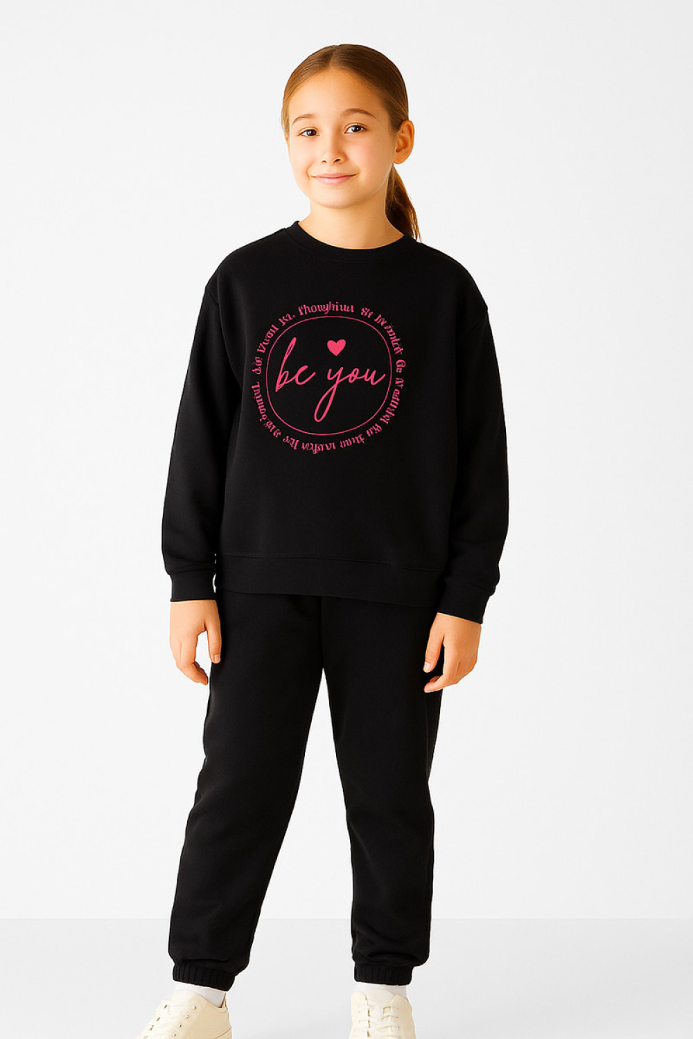 TRAX girls' black winter tracksuit set