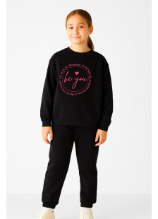 TRAX girls' black winter tracksuit set