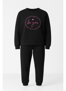 TRAX girls' black winter tracksuit set
