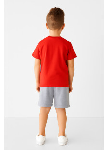 TRAX boys' red summer set with T-shirt and shorts