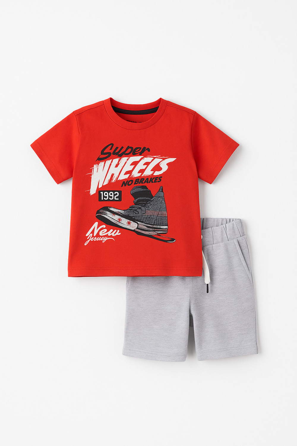 TRAX boys' red summer set with T-shirt and shorts