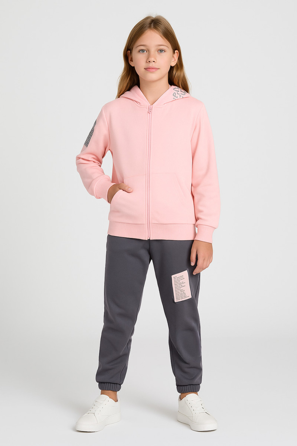 TRAX girls' pink winter tracksuit with hooded jacket and trousers