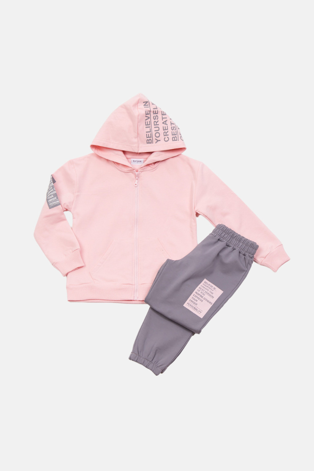 TRAX girls' pink winter tracksuit with hooded jacket and trousers