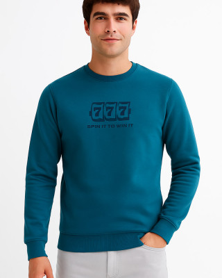 Cotton4all Men's Fleece Sweatshirt Petrol 26-305