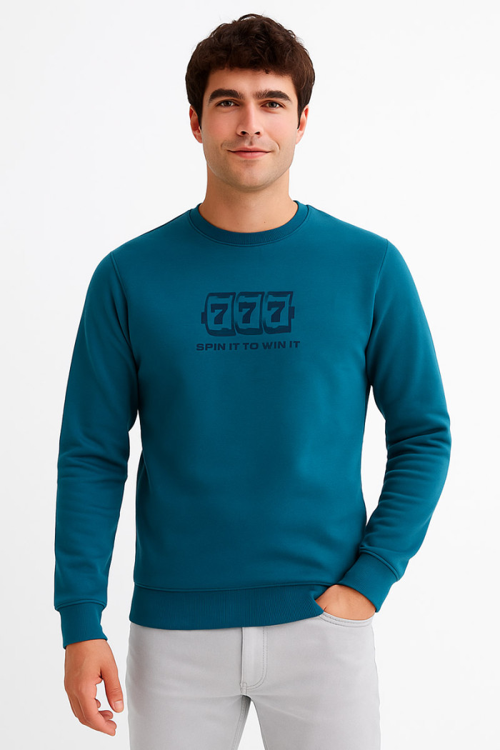 Cotton4all Men's Fleece Sweatshirt Petrol 26-305