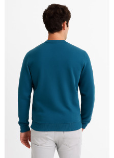 Cotton4all men's petrol fleece sweatshirt with subtle print